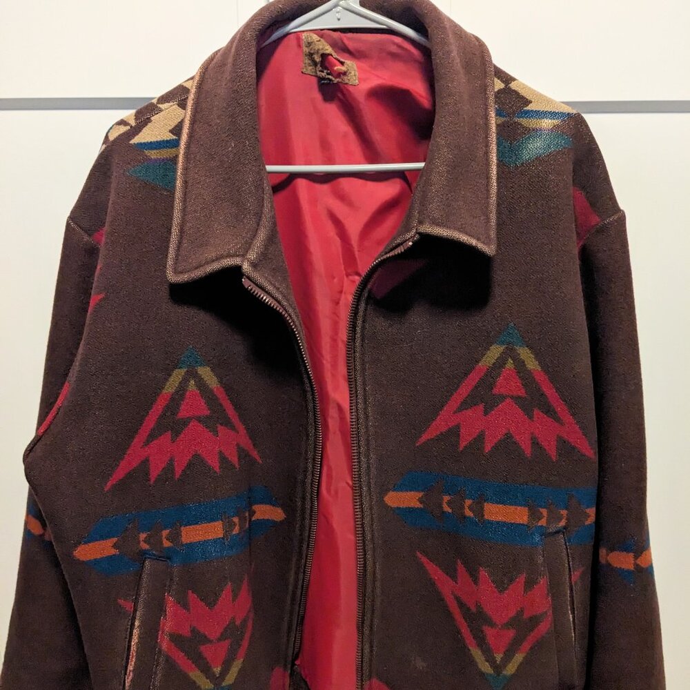 Vintage Pendelton Aztec Wool Jacket Size Large *Read Description*